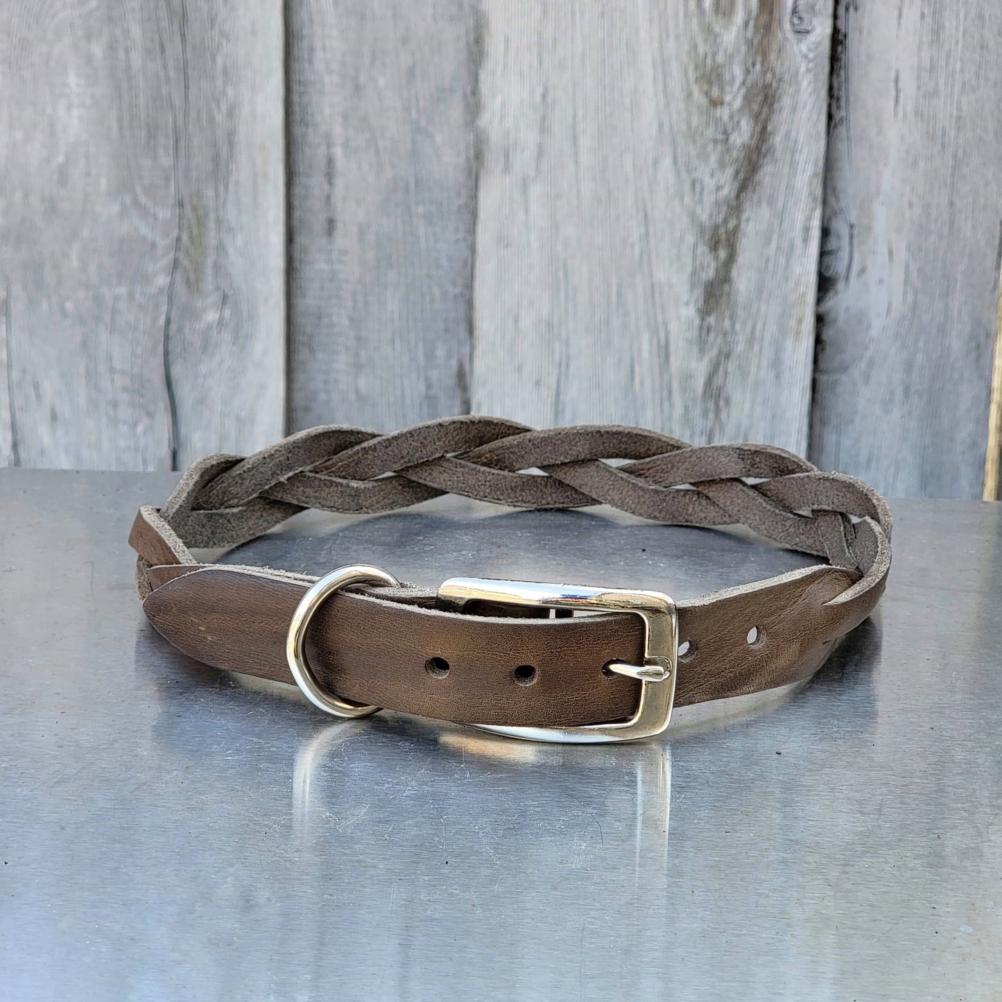 Handmade Braided Leather Dog Collars - Made in Canada