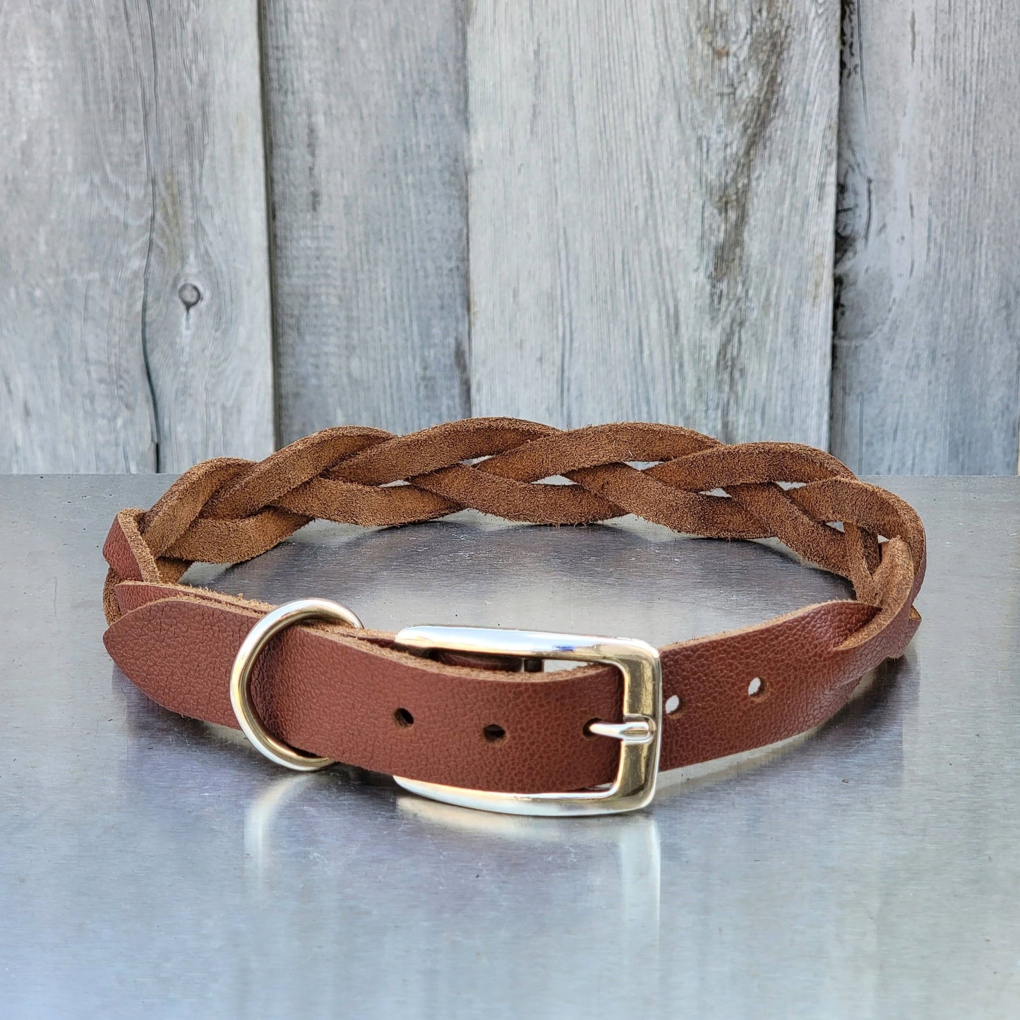 Handmade Braided Leather Dog Collars - Made in Canada