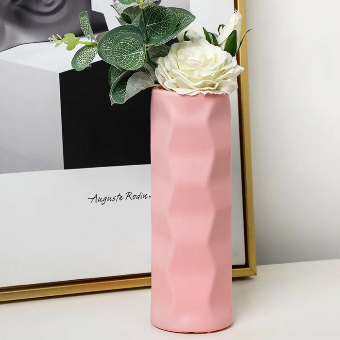 Anyhouz Flower Vase Pink Small Nordic Plastic Table Centerpiece Decor