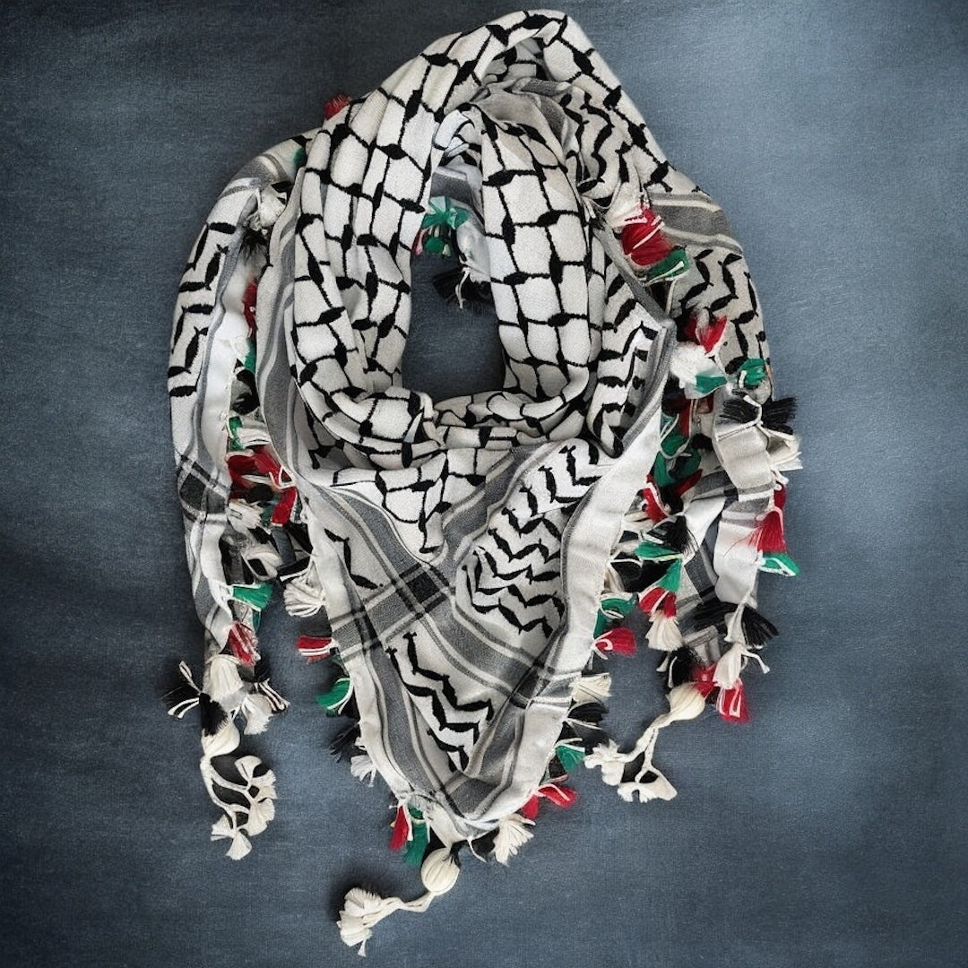 Classic Kufiya (Keffiyeh) | Hand-Tied Flag Tassels – Made in Jordan