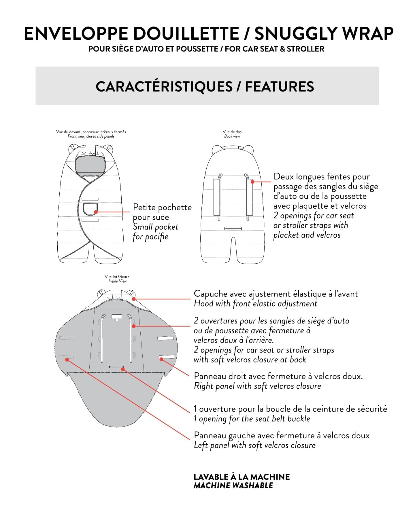 Snugly Baby Wrap Designed For Car Seat And Stroller Chanterelle