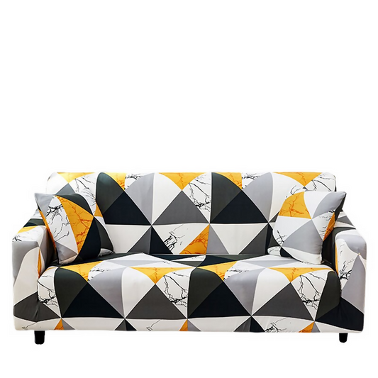 Anyhouz Sofa Cover Yellow White Geometric Style and Protection For Living Room