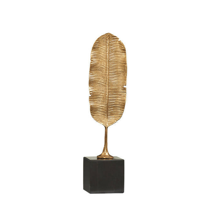 Anyhouz Gold Feather Sculptures Tabletop Home Decor