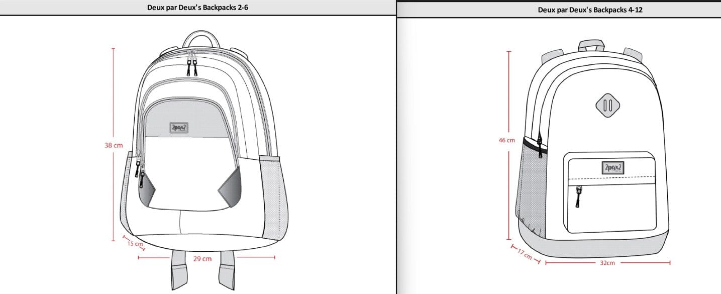 Kids Backpack Black Retro Flower Print