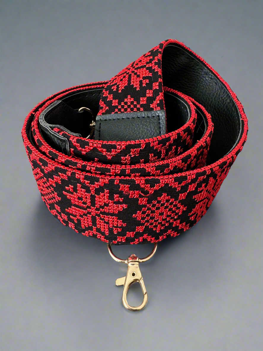 Tatreez Strap | Multipurpose Bag, Camera & Guitar Strap – Palestinian Embroidery Pattern