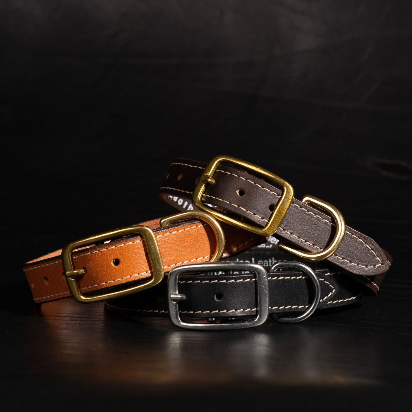 Trailblazer - Cognac Premium Leather Dog Leash and Collar Set