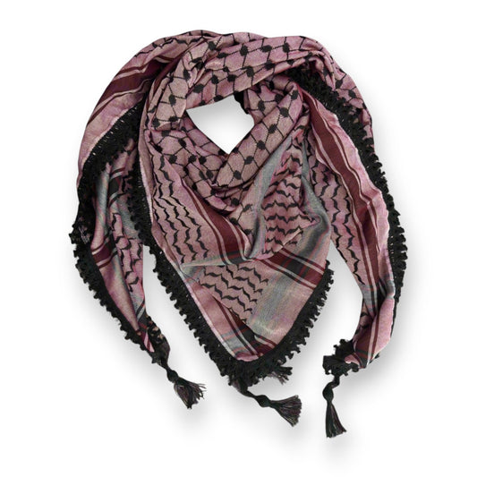 Echoes Kufiya – Deep Maroon · Black