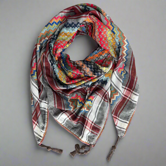 Vibrant Ash Grey Kufiya (Keffiyeh) | Made in Jordan