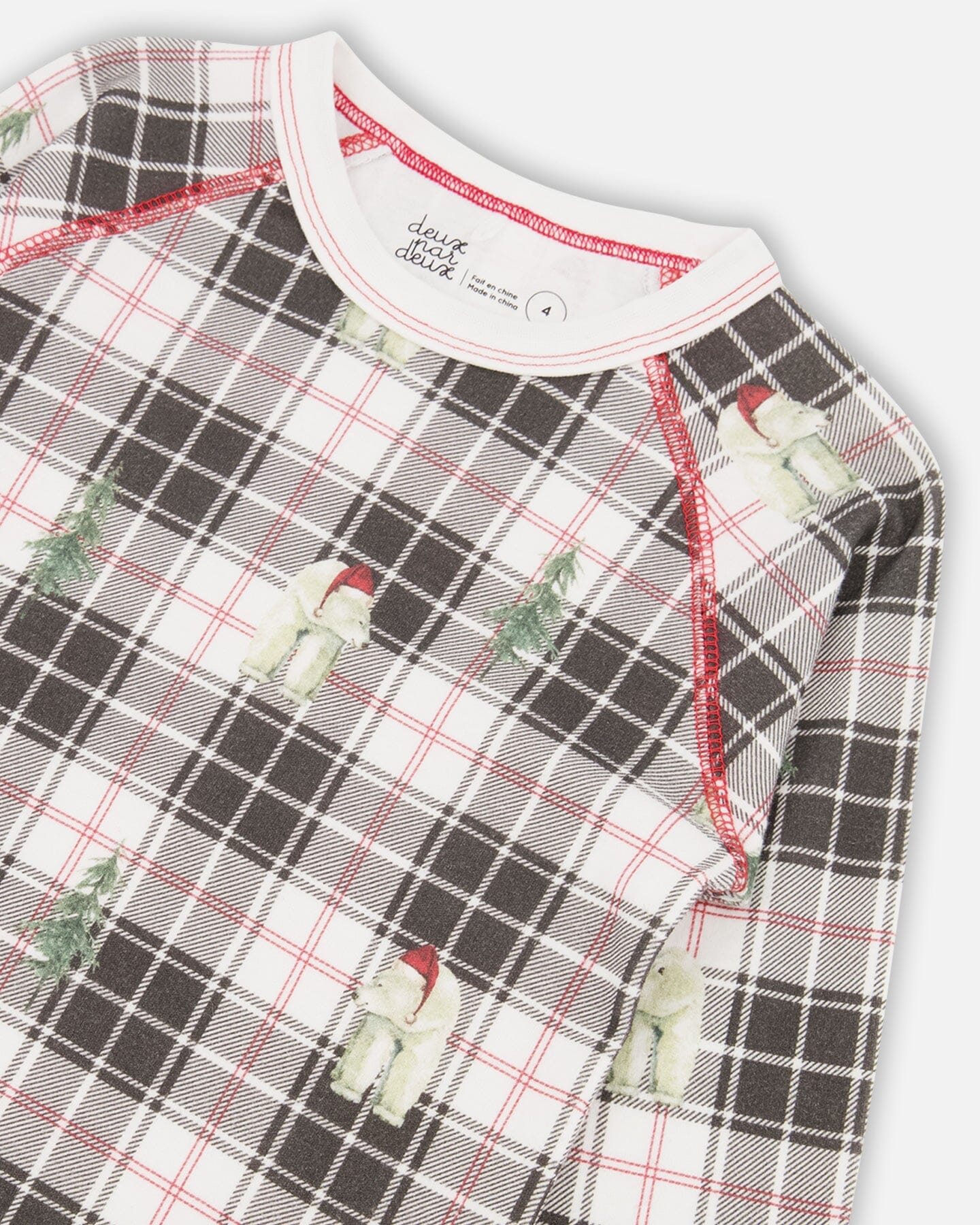 Organic Cotton Kids Christmas Family Two Piece Printed Polar Bear Pajama Set