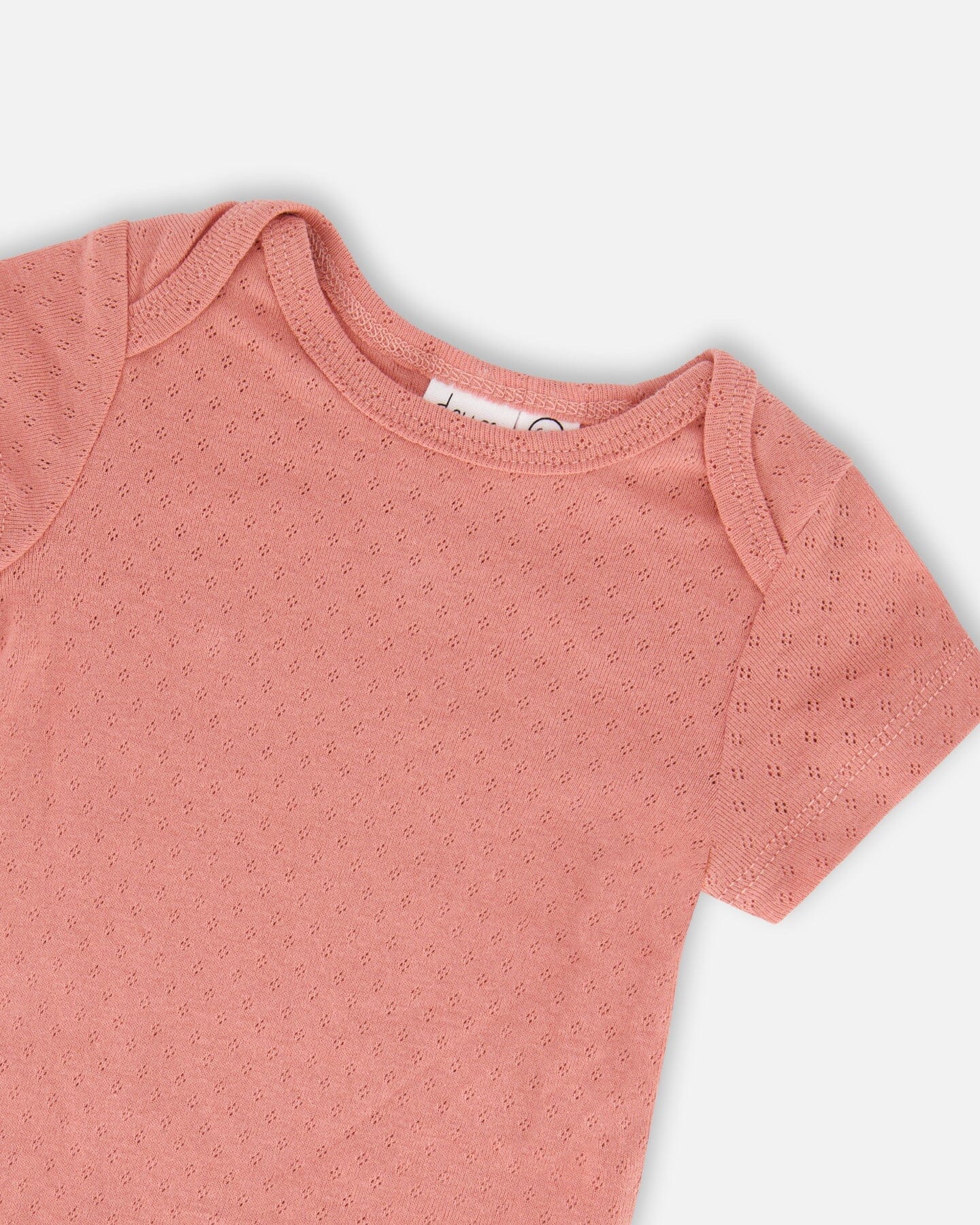 Organic Cotton Pointelle Knit Onesie And Shortall Set Heather Beige With Printed Cat