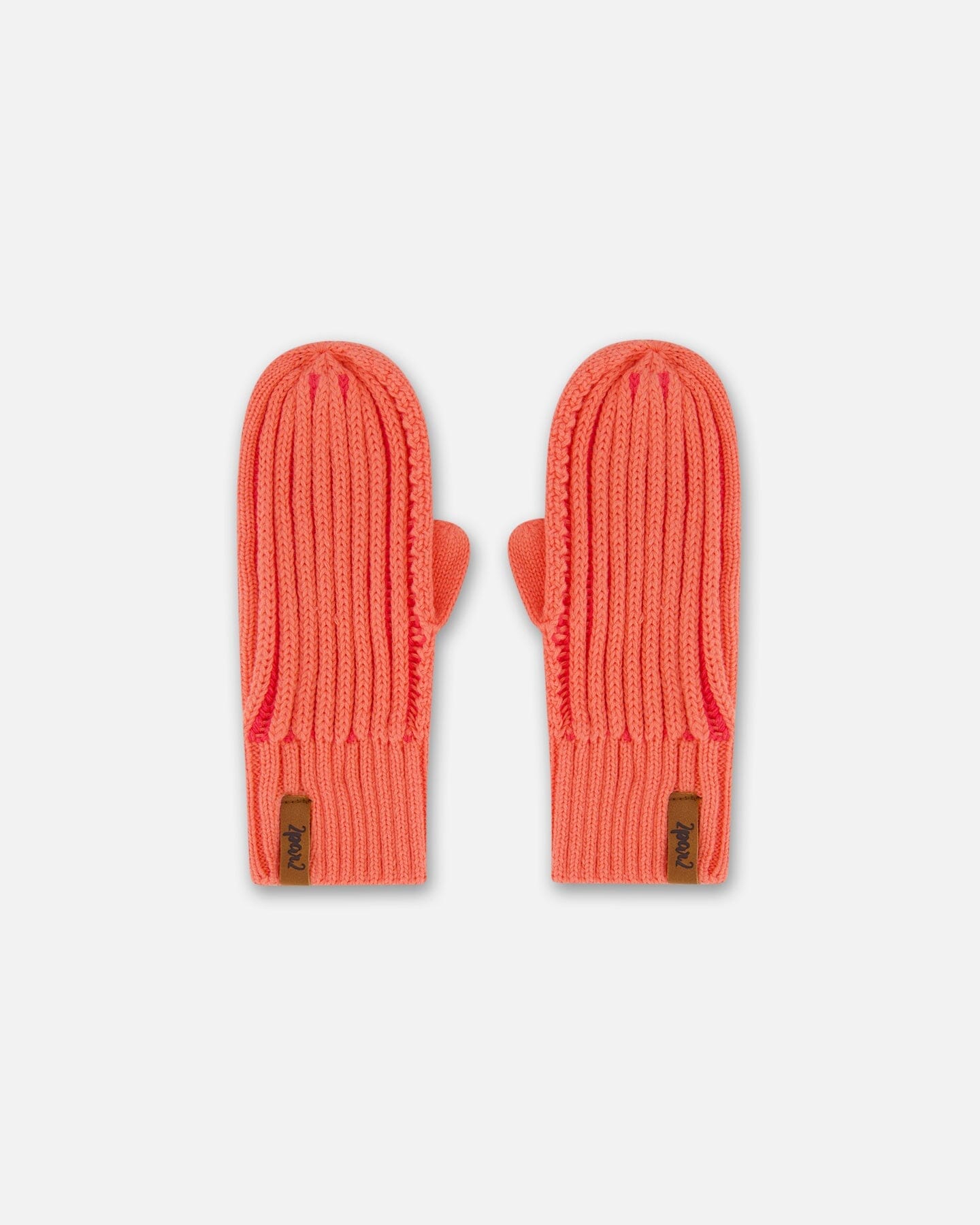 Knit Mittens Coral