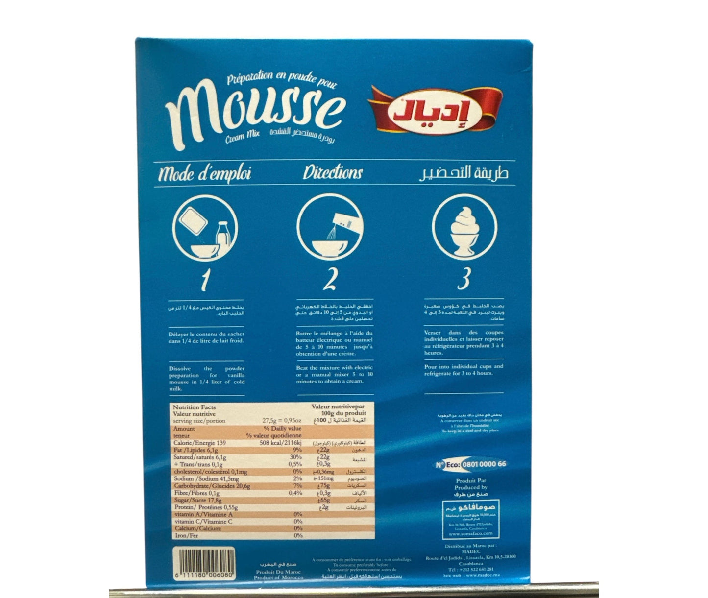 Idéal Mousse Cream Mix Vanilla – 110g