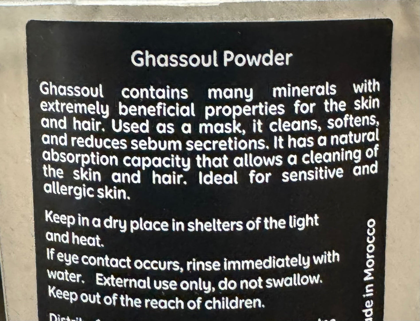 Terre d’Oleane Moroccan Ghassoul Lava Clay Powder 250g