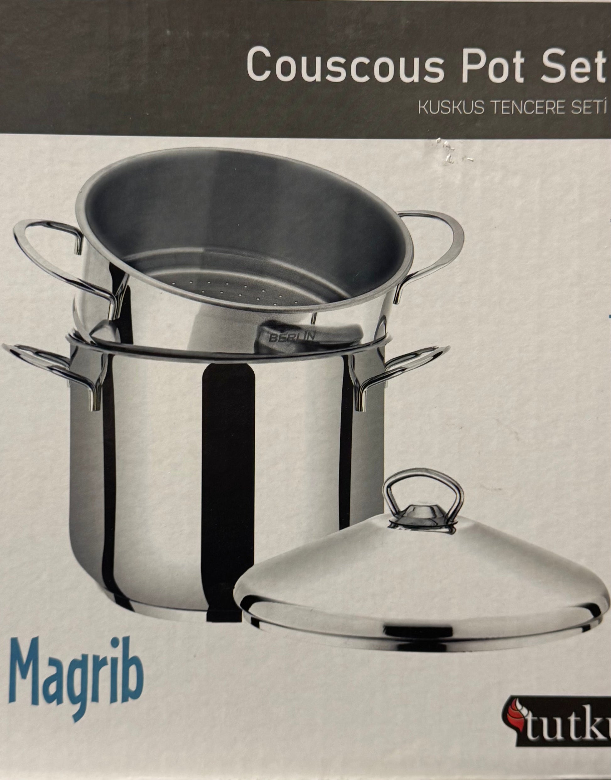 Couscousier Pot Stainless Steel Steamer BERLIN Magrib HOME ZaytunaMart.ca