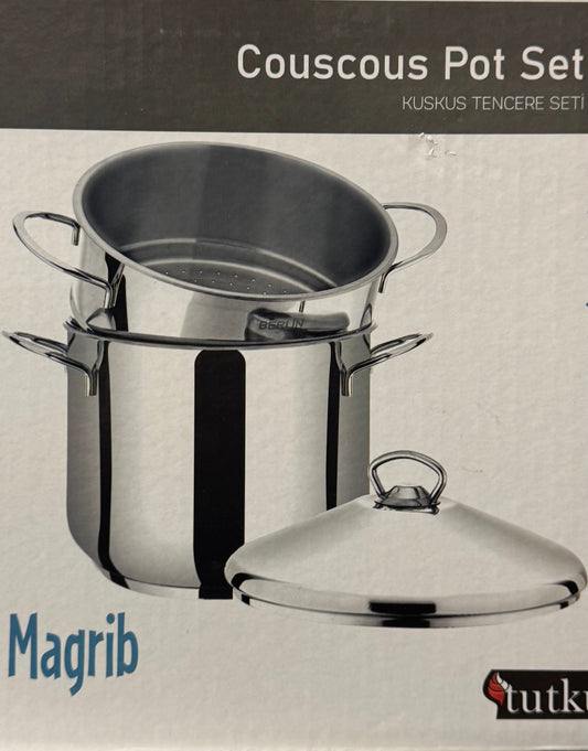 Couscousier Pot Stainless Steel Steamer BERLIN Magrib HOME ZaytunaMart.ca