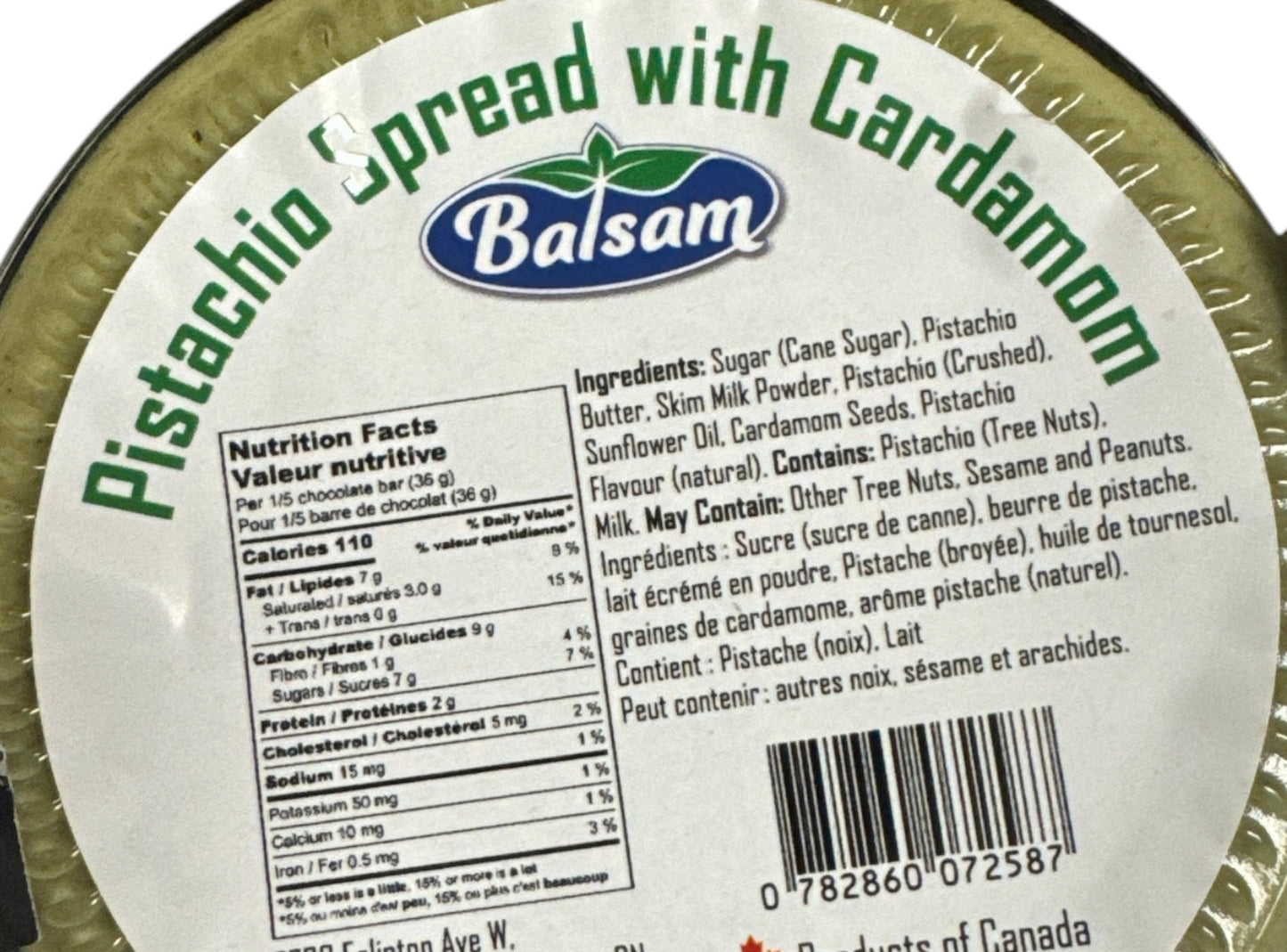 Balsam Pistashio Spread with Cardamom 230g