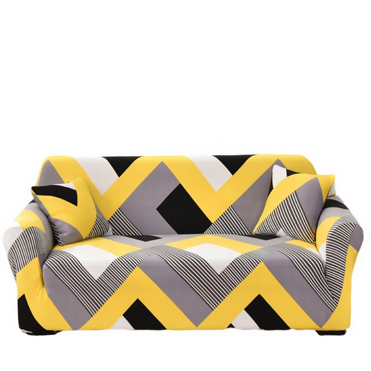 Anyhouz Sofa Cover Yellow Wave Style and Protection For Living Room