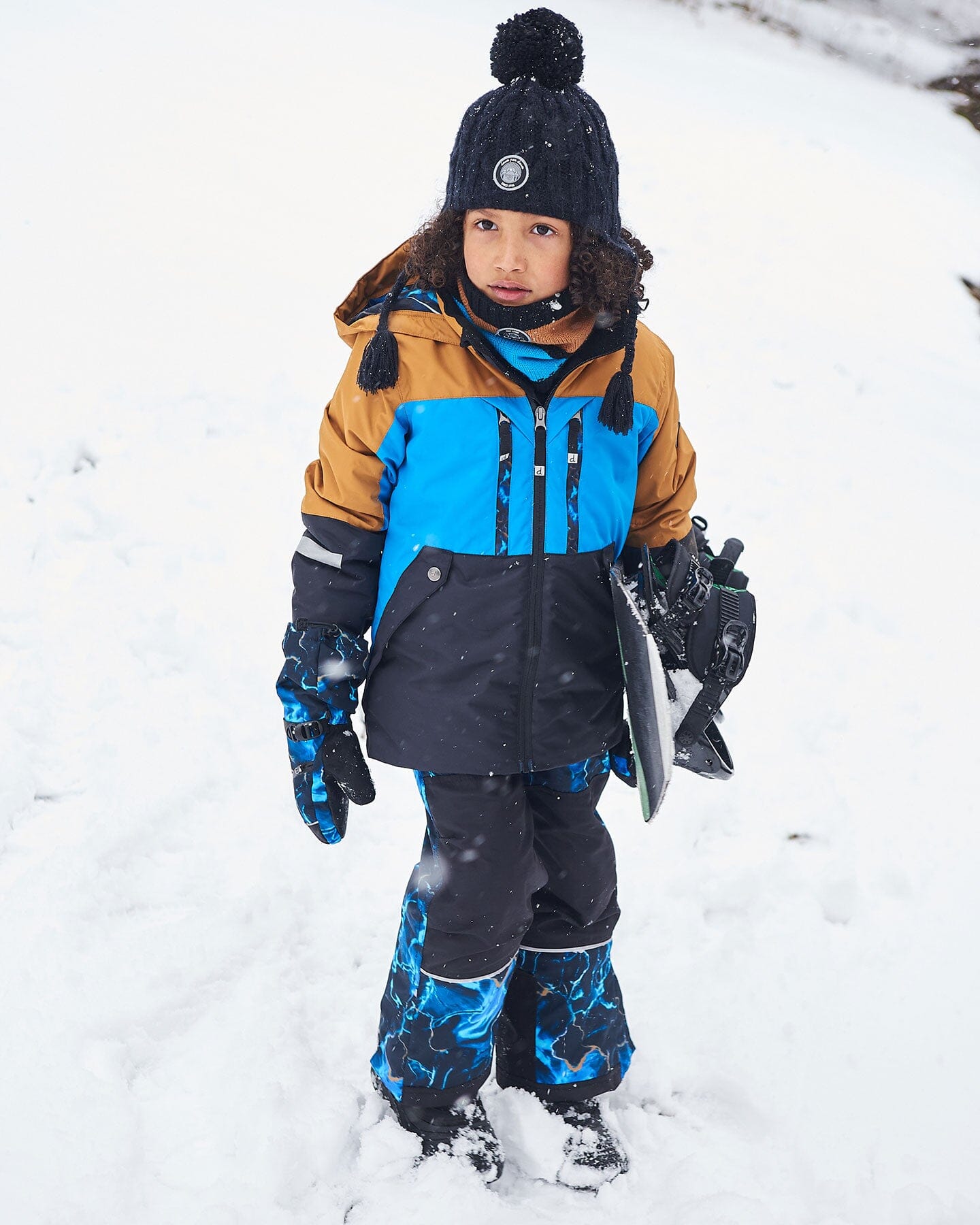 Two Piece TEKNIK Snowsuit Brown, Blue And Black With Printed Storm