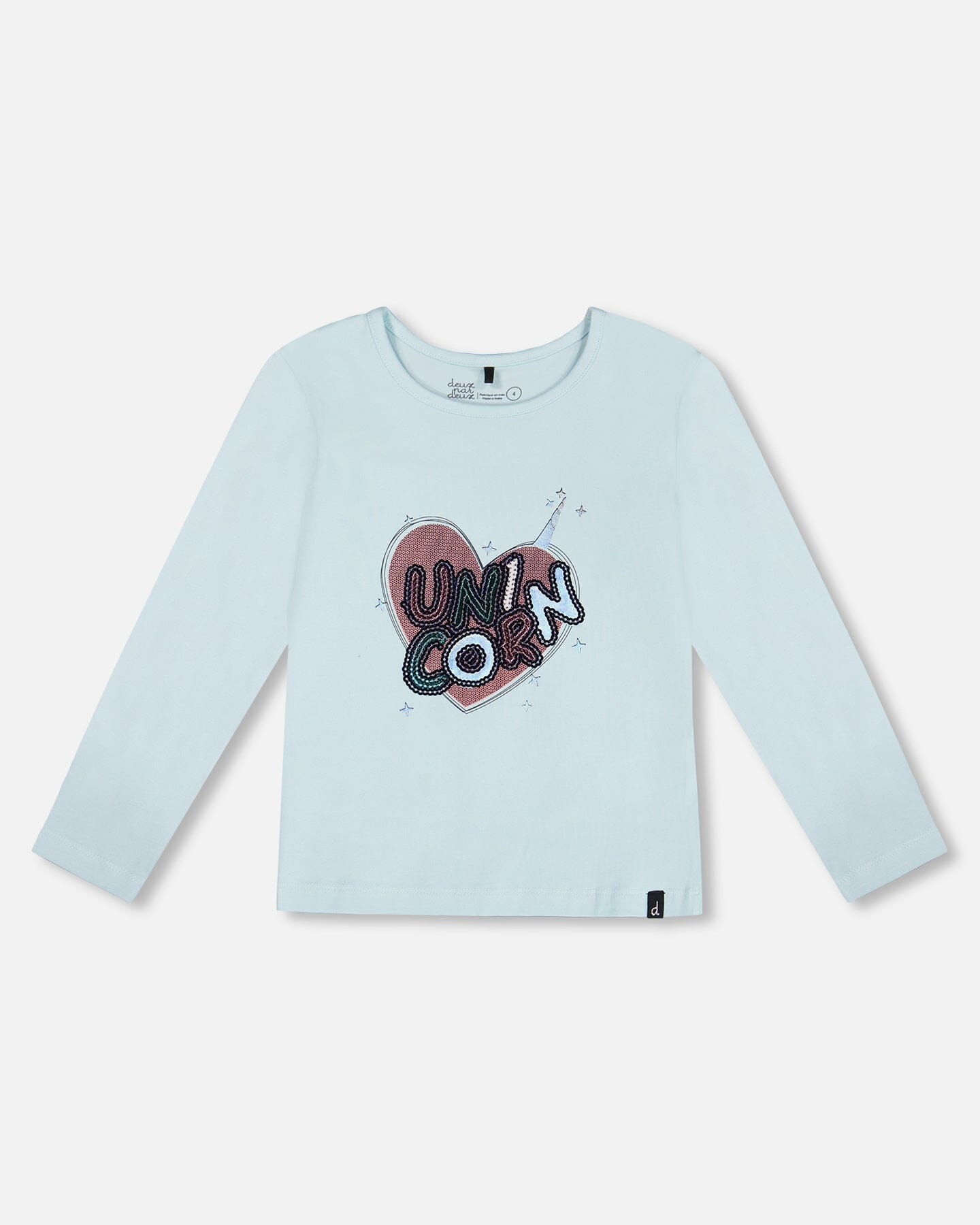 Organic Cotton T-Shirt With Print Light Blue