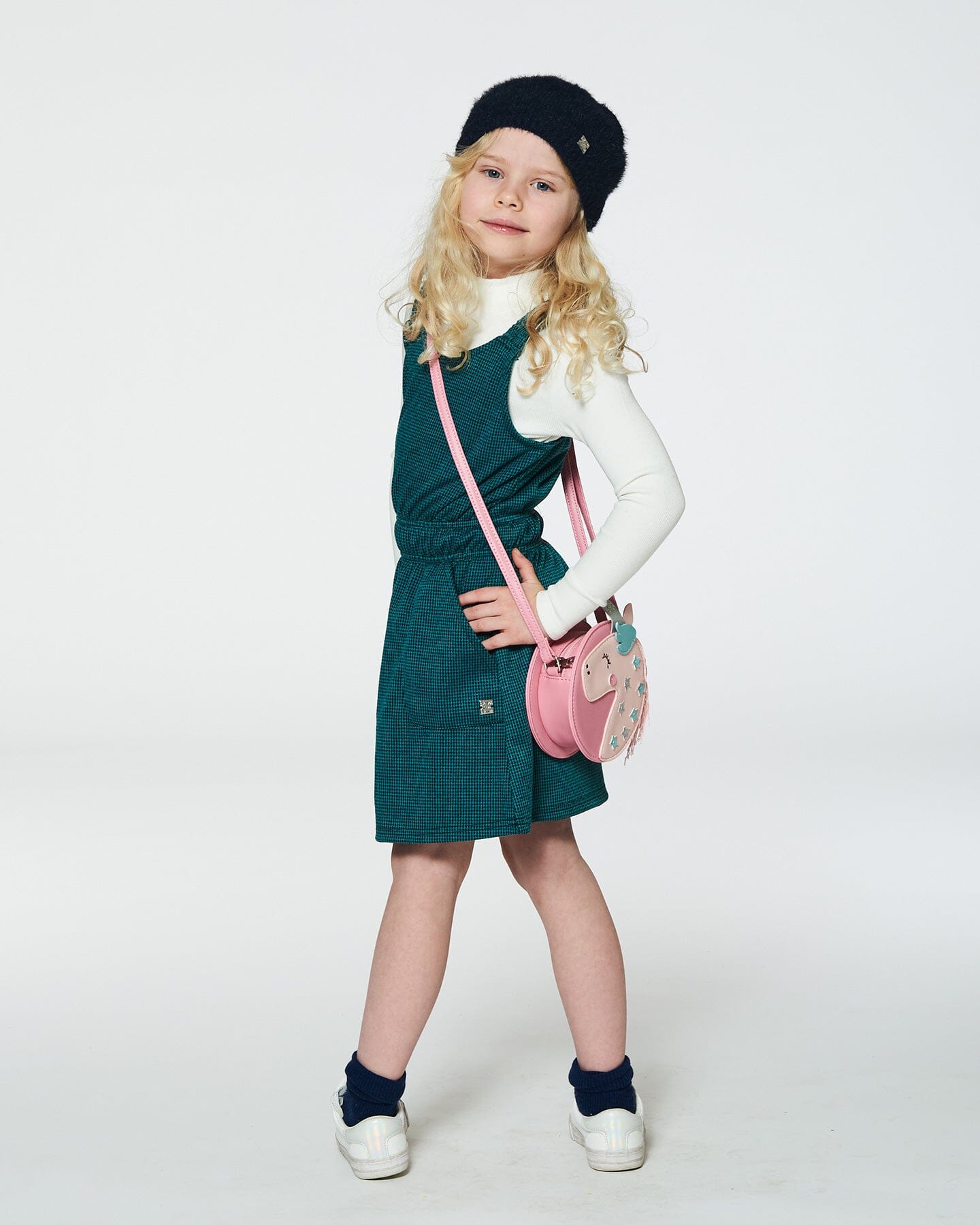 Hairy Knit Beret Navy