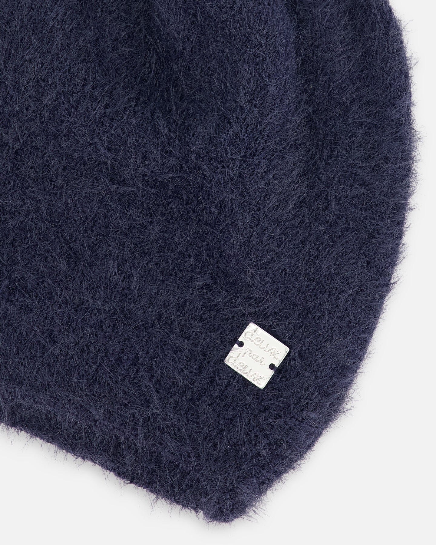 Hairy Knit Beret Navy