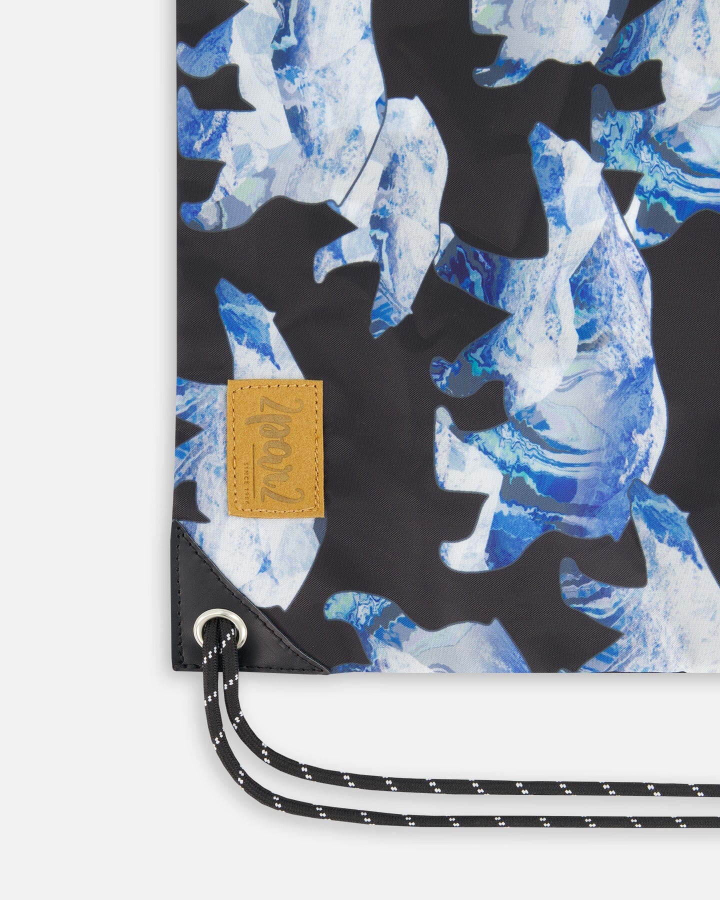 Drawstring Bag Black Printed Polar Bears