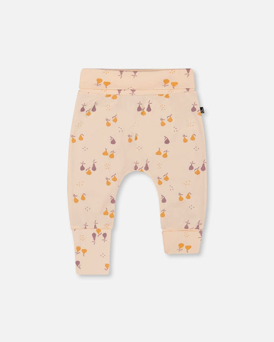 Organic Cotton Evolutive Pant Peach Printed Pears