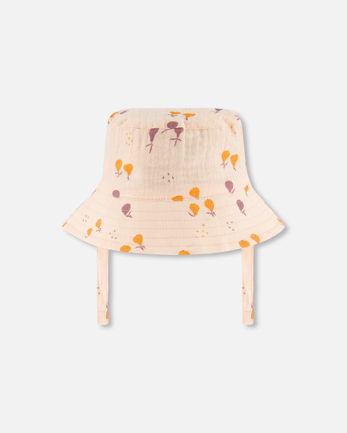 Printed Muslin Bucket Hat Peach With Pears