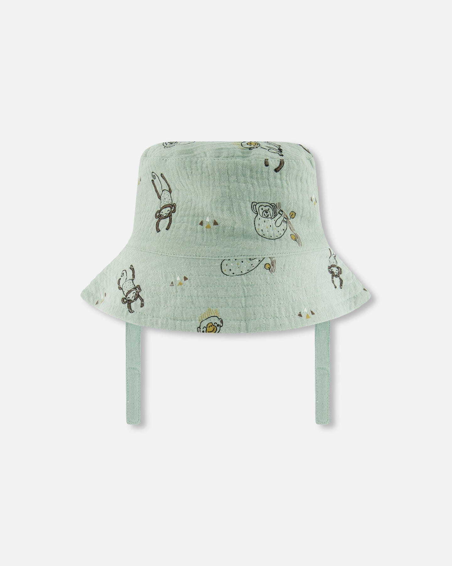 Printed Muslin Bucket Hat Sage Monkey