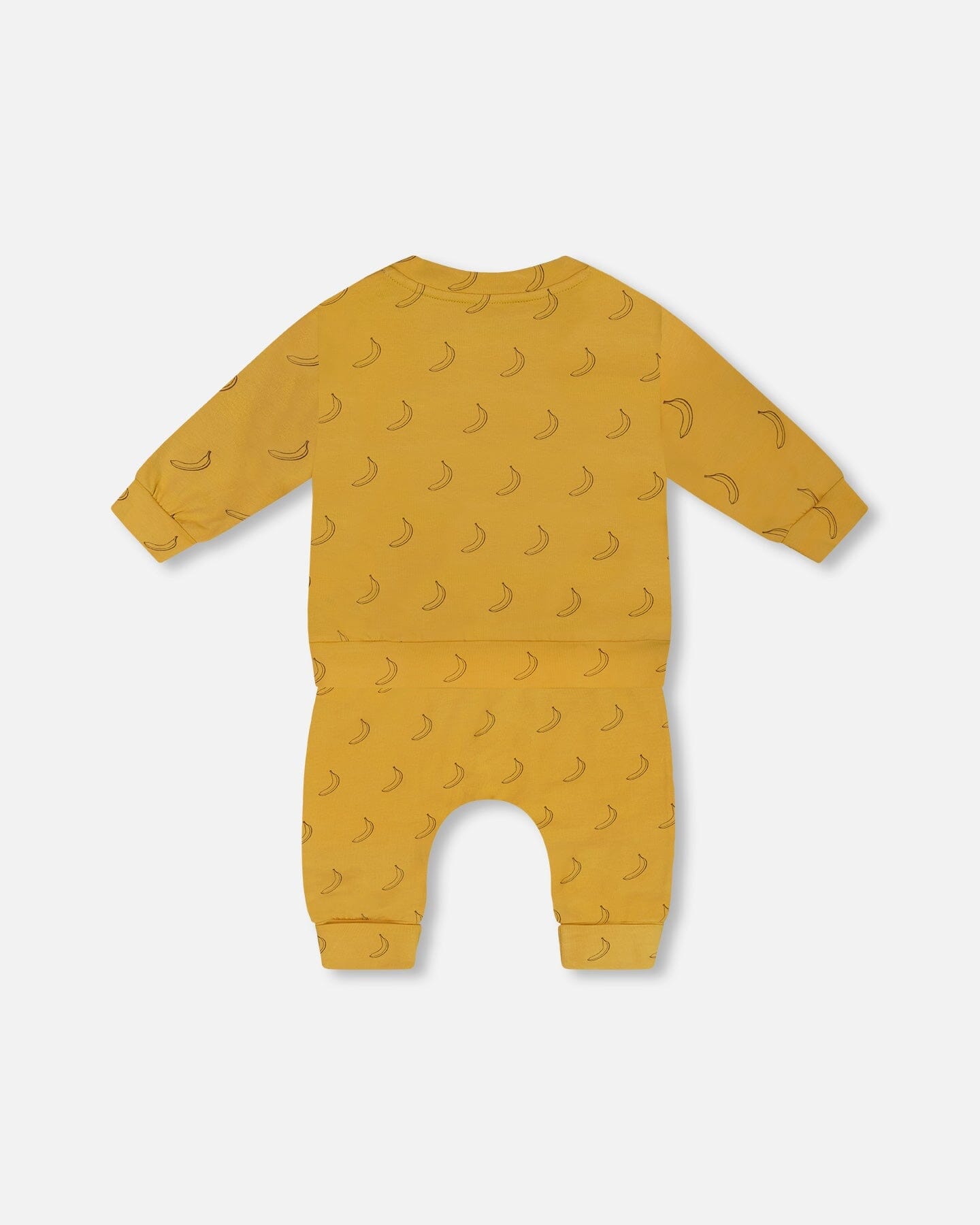 Printed Organic Cotton Top And Pant Set Yellow Bananas