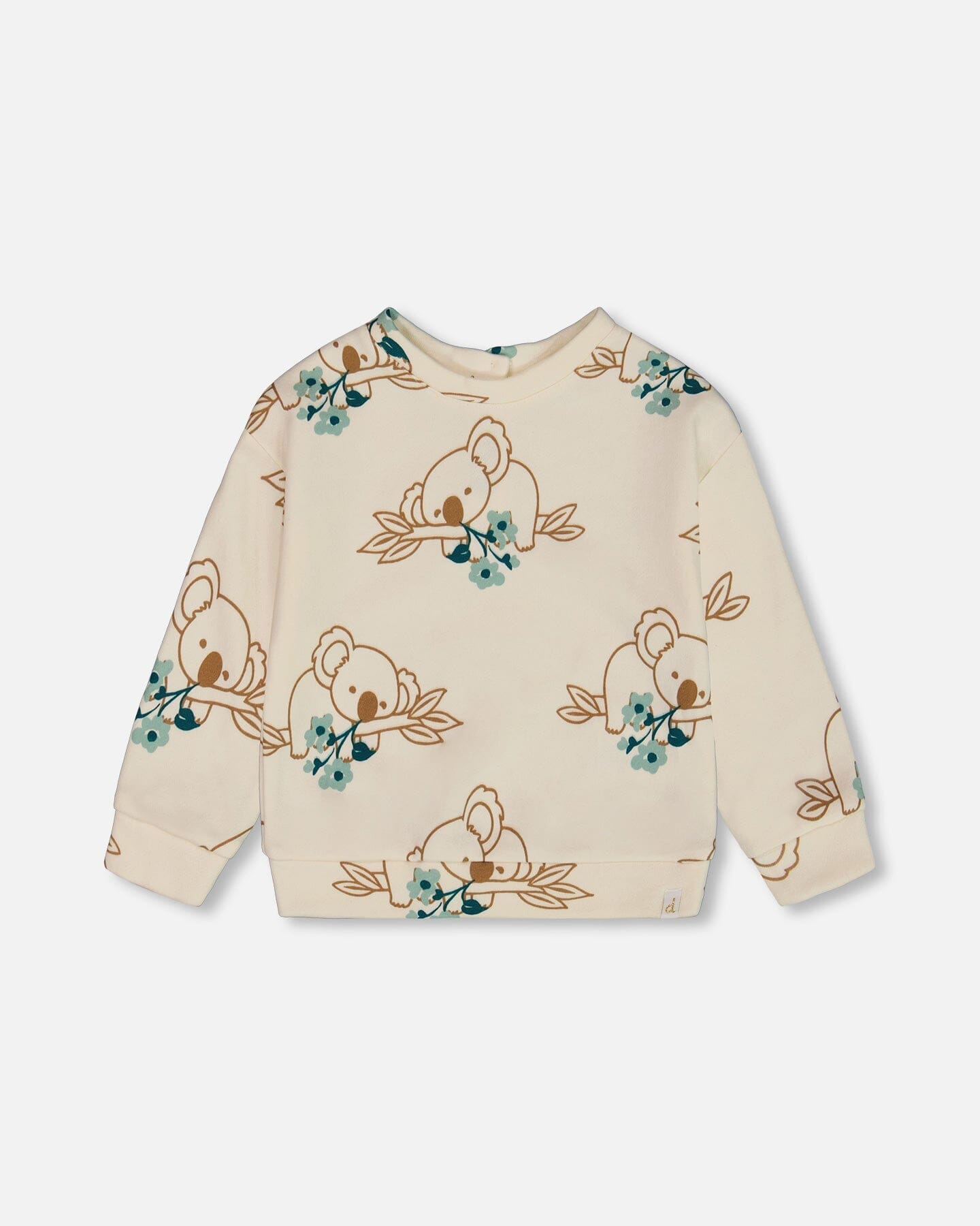 Printed French Terry Sweatshirt Off-White And Koala