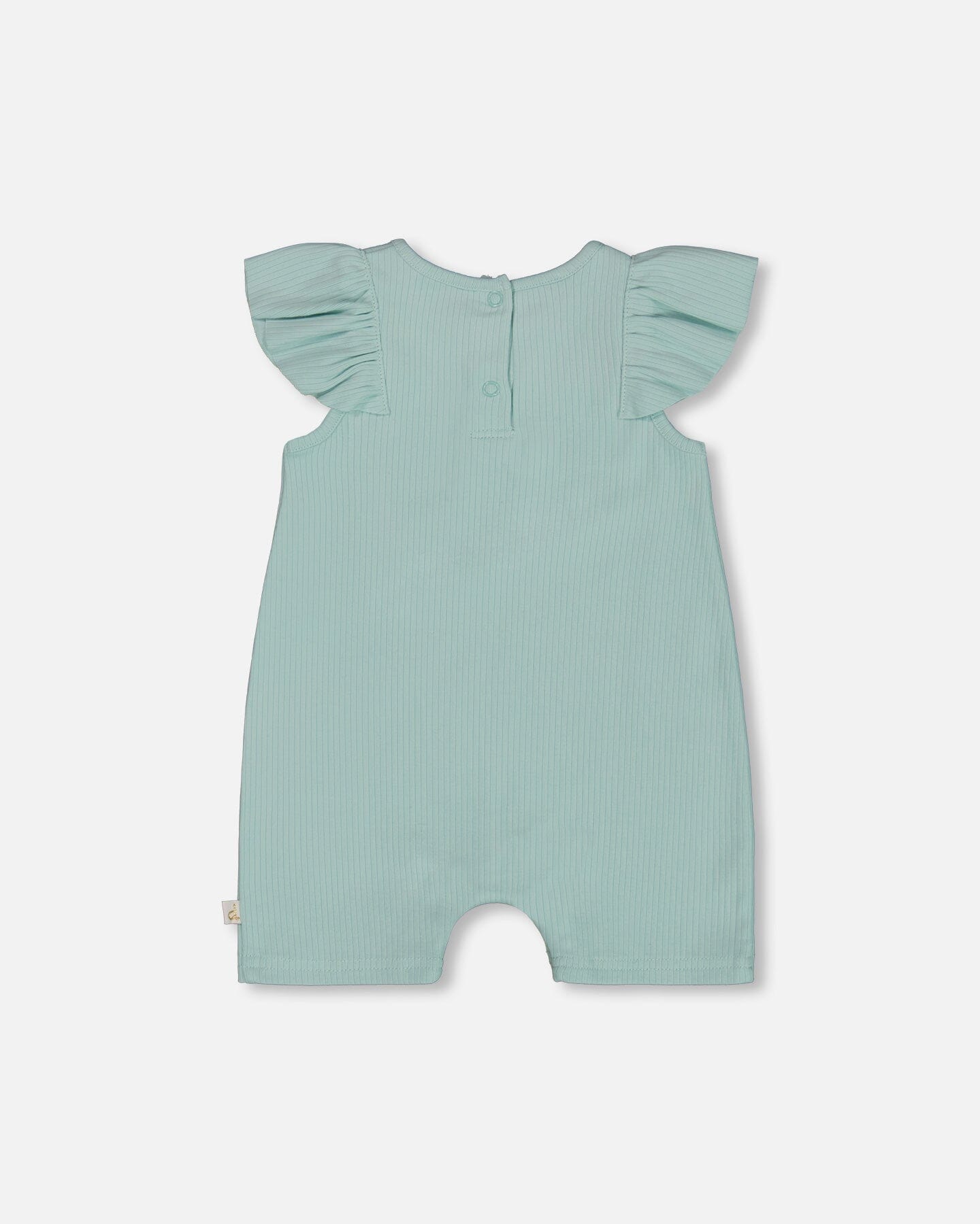 Organic Cotton Romper With Frills Light Blue