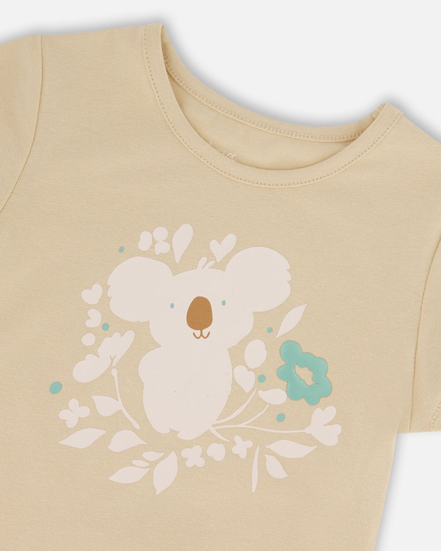 Organic Cotton Tee Beige And Cream Koala