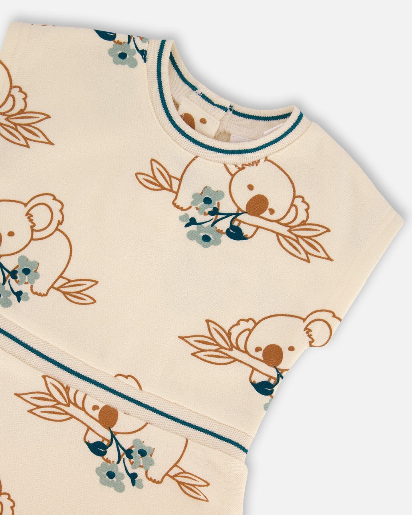 Printed French Terry Dress Off-White And Koala