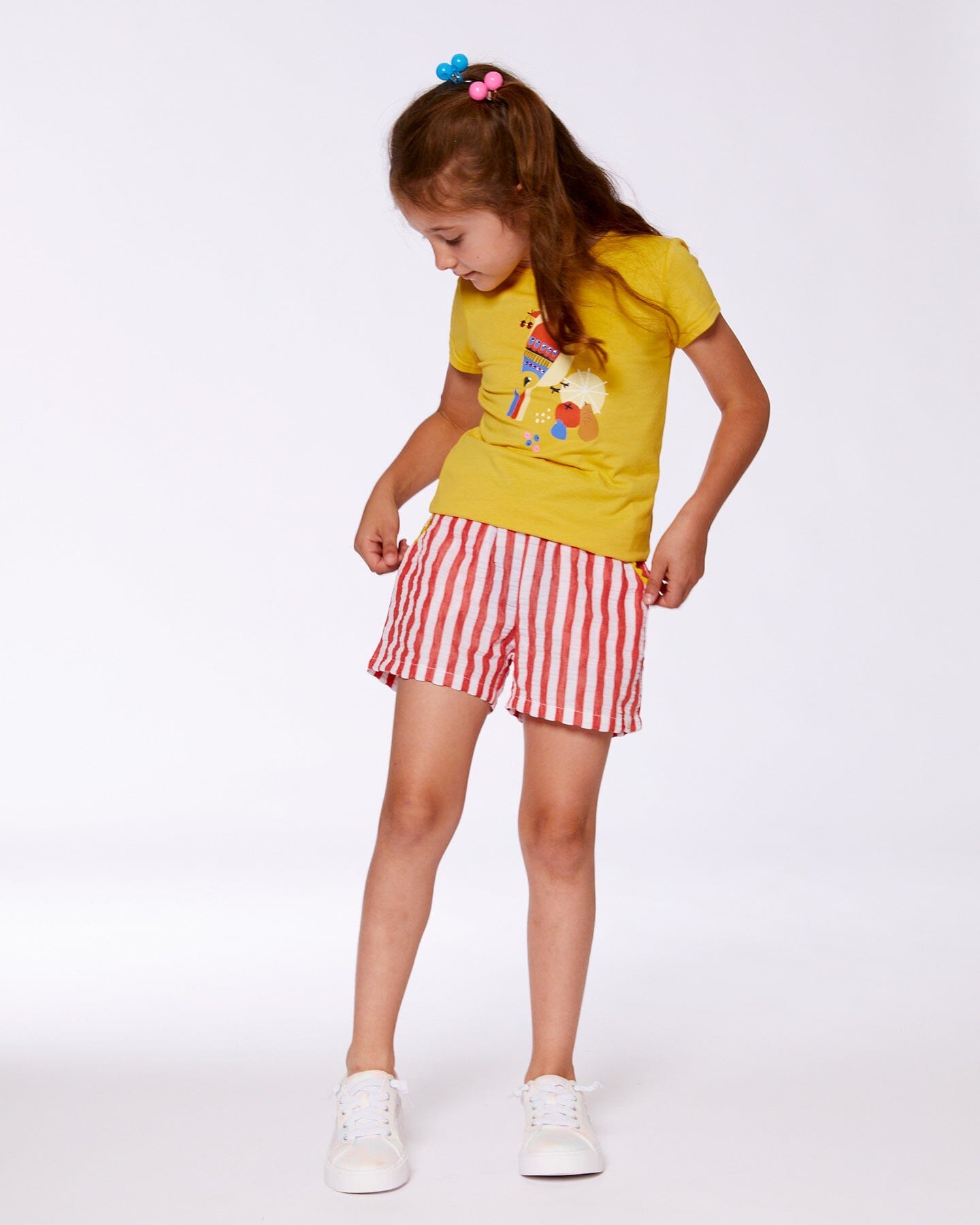 Seersucker Short Red, White, And Black