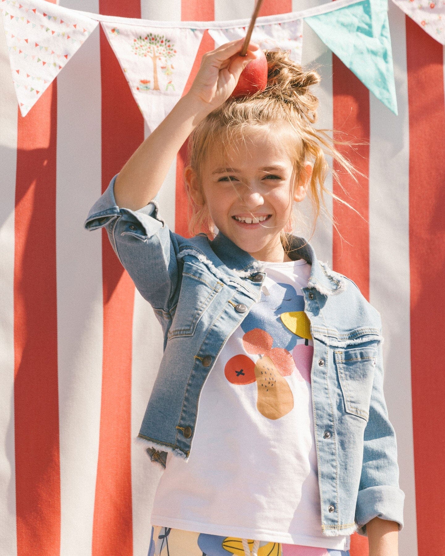 Organic Cotton Tee Fruits On White Background