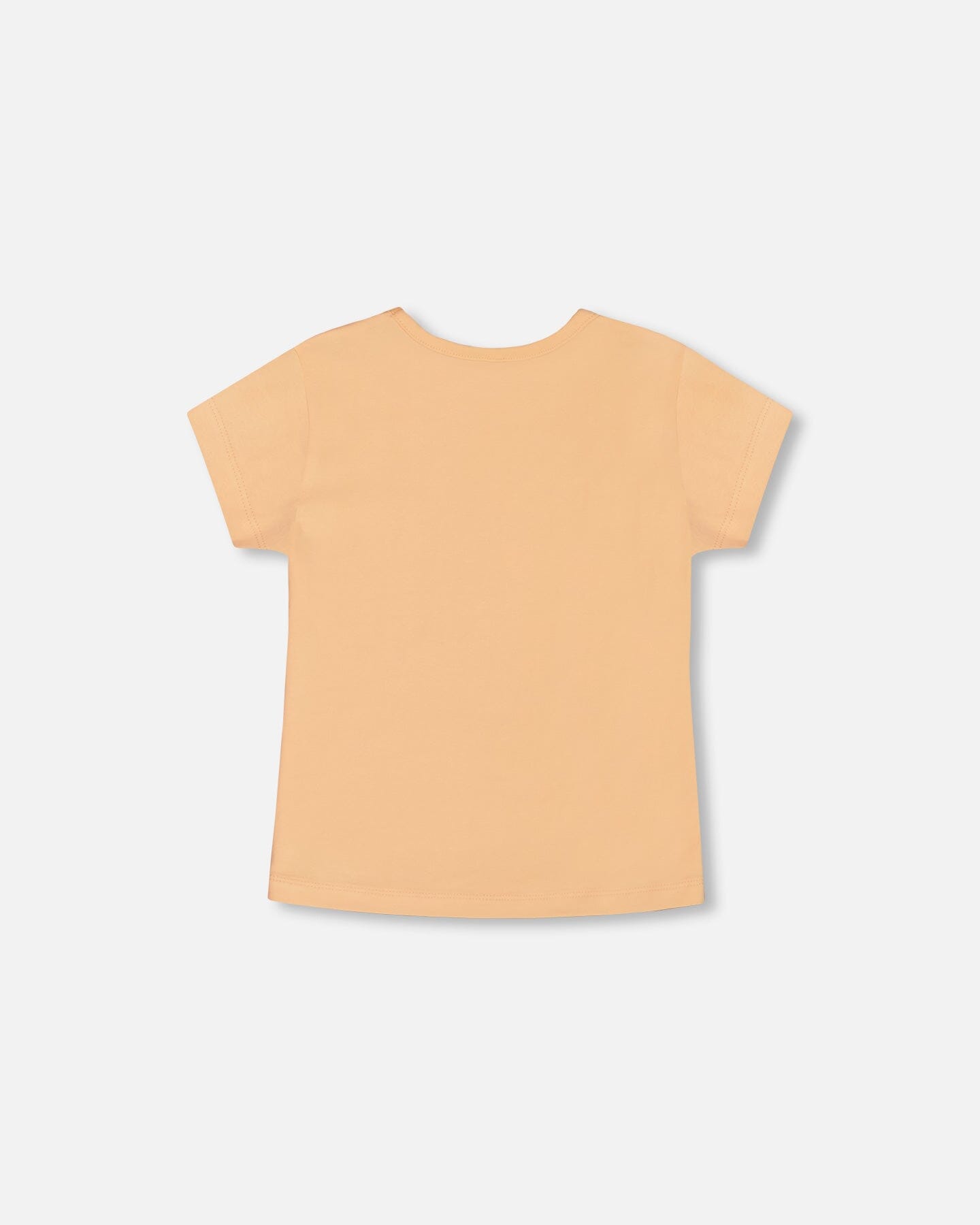 Organic Cotton Tee Light Orange And Flowers