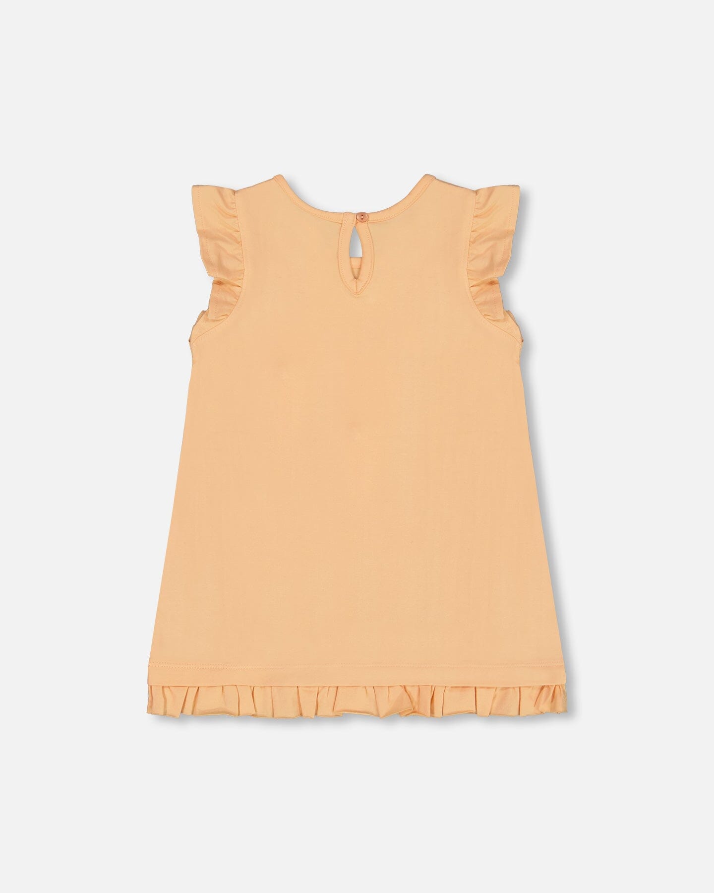 Organic Cotton Tunic With Frill And Print Light Orange And Ice Cream Cone