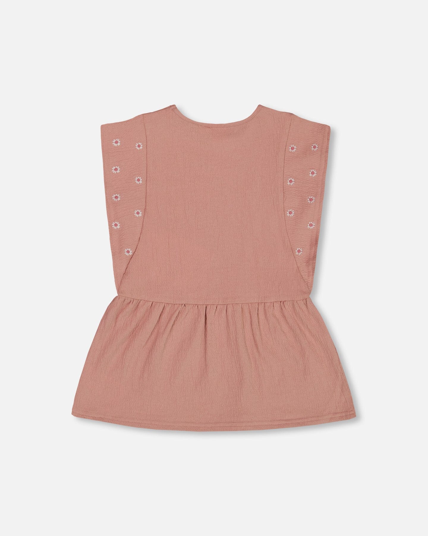 Crinkle Jersey Tunic With Embroidery Dark Old Pink