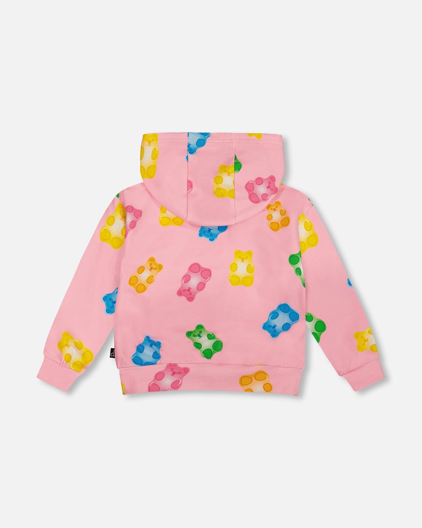 Printed French Terry Hoodie Cardigan Pink Multicolored Gummies
