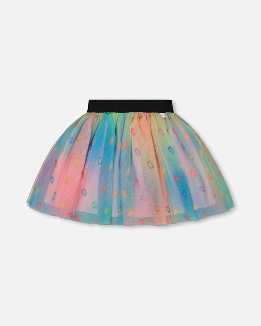 Printed Mesh Skirt Multicolored Gummies