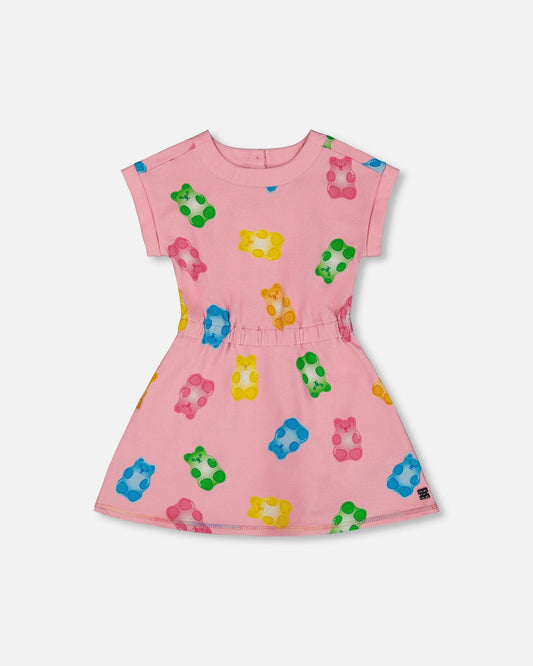 Printed French Terry Dress Pink Multicolored Gummies