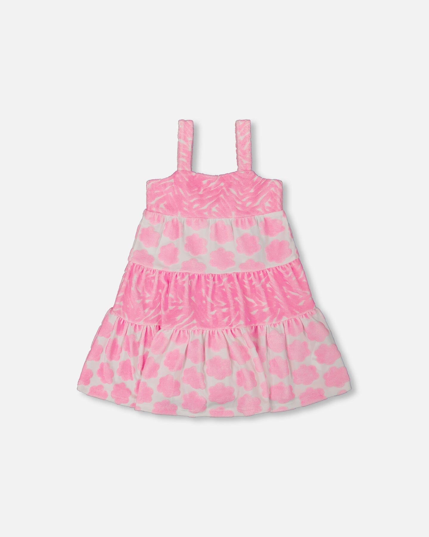 Printed Terry Beach Dress Pink And White