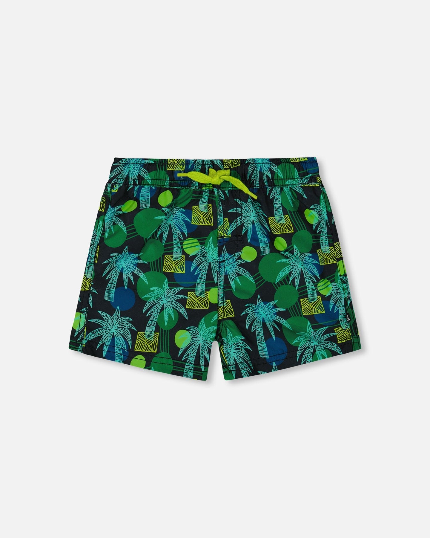 Printed Swim Trunks Green Jungle On Black