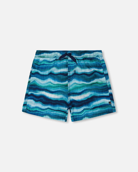Printed Boardshorts Blue Wave And Black