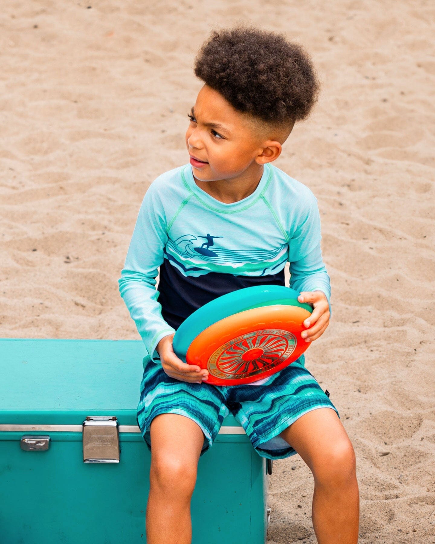 Printed Boardshorts Blue Wave And Black