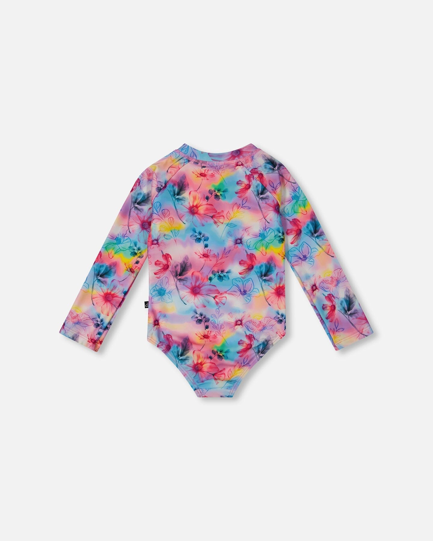 Printed Long Sleeve Rashguard Butterflies On Multicolored Background