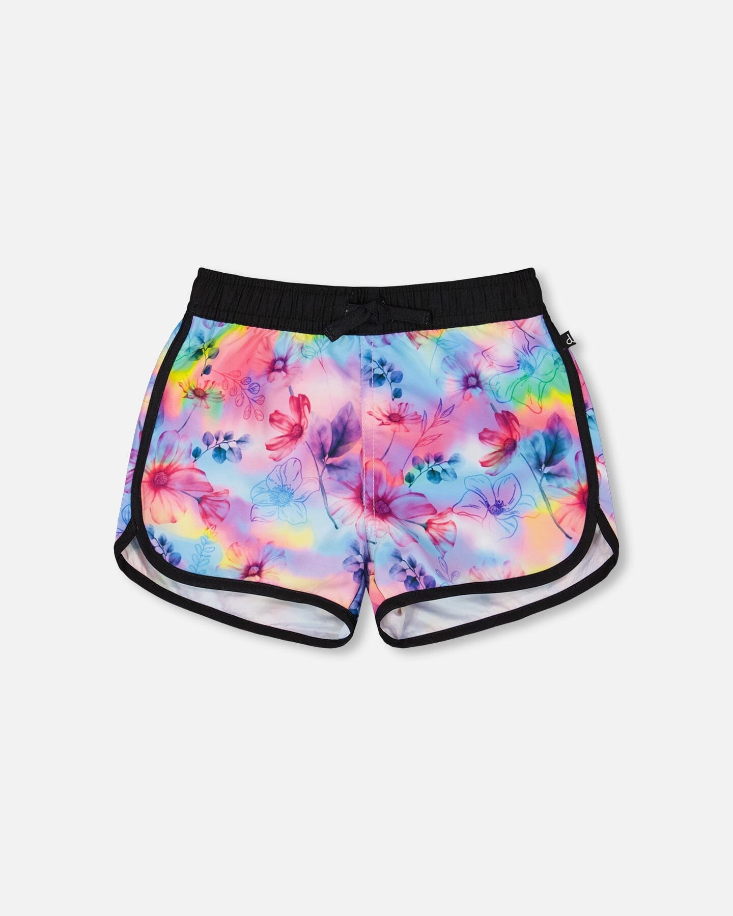 Printed Swim Shorts Butterflies On Multicolored And Black Background