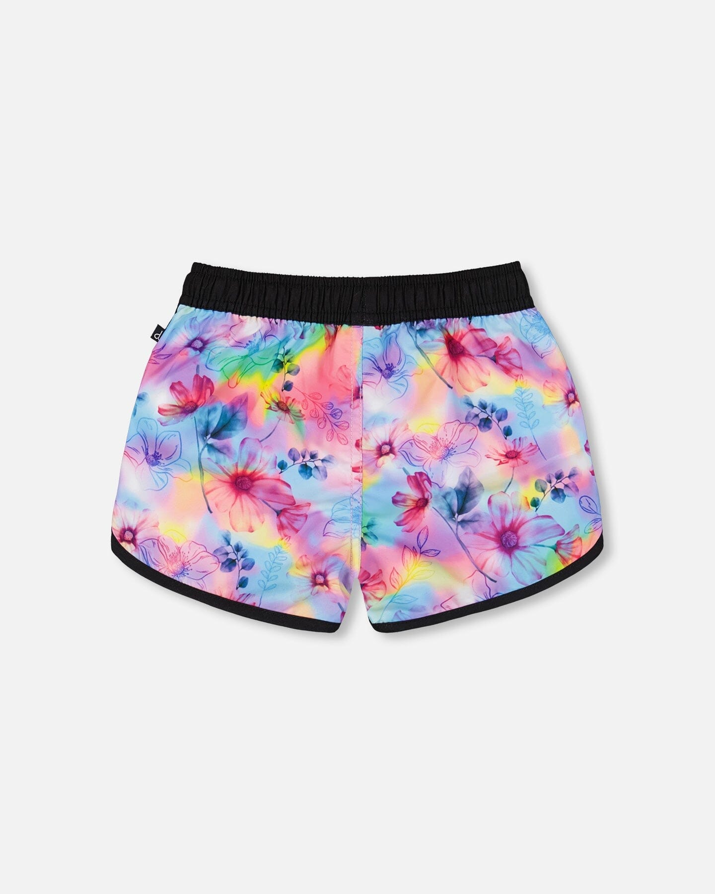 Printed Swim Shorts Butterflies On Multicolored And Black Background