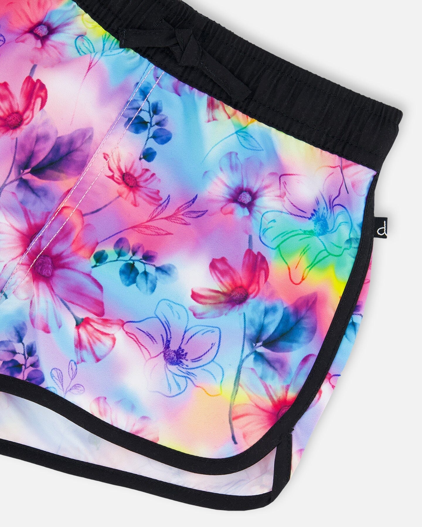 Printed Swim Shorts Butterflies On Multicolored And Black Background